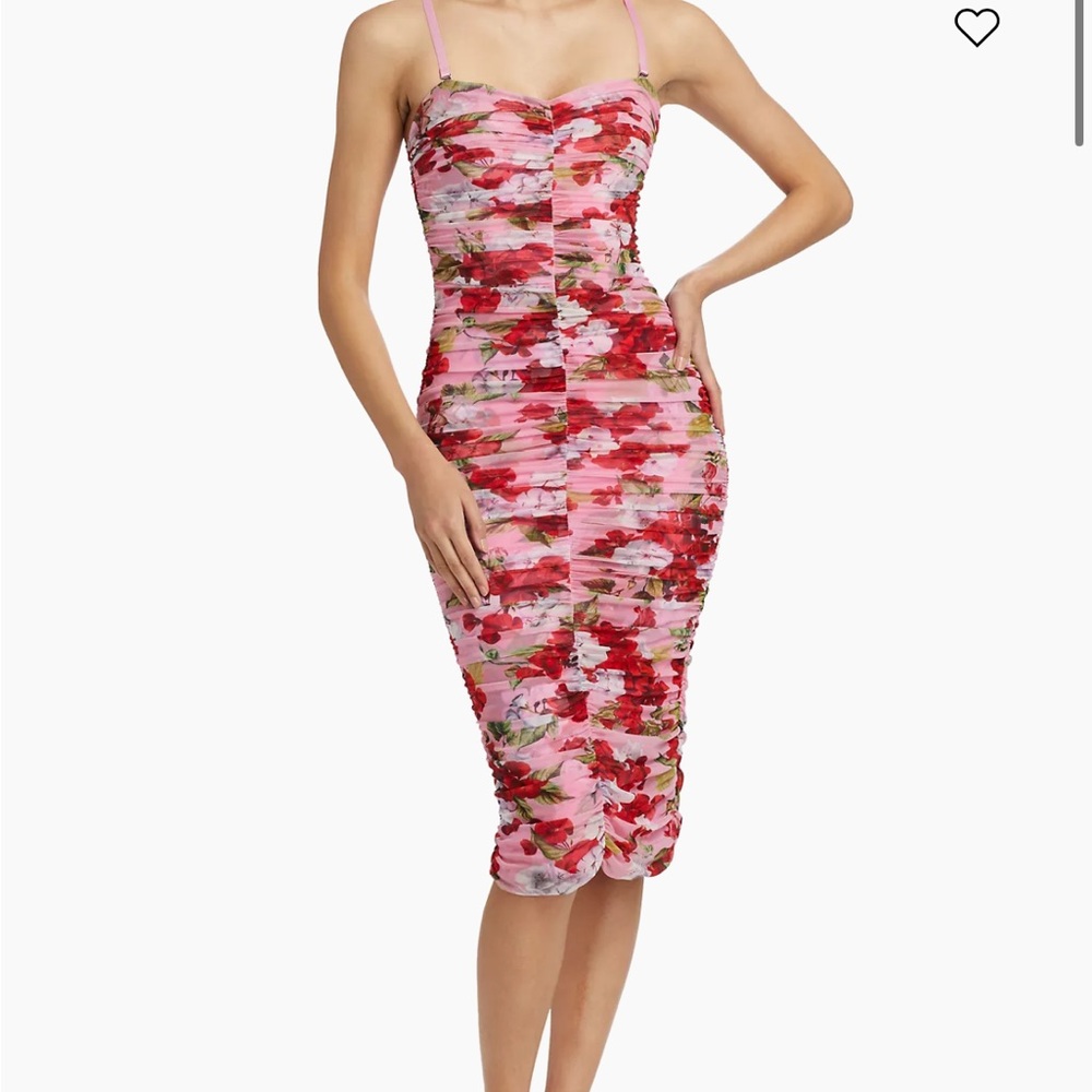 L'Agence Floral Caprice Strapless Midi Dress (0) - Picture 6 of 10
